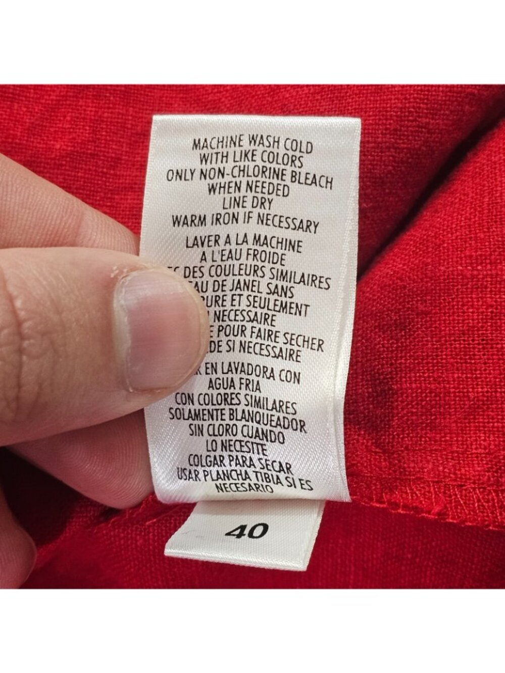 Casual Corner Annex Shirt Dress Womens 22W Red Button Front Linen Blend Y2K - Picture 9 of 13